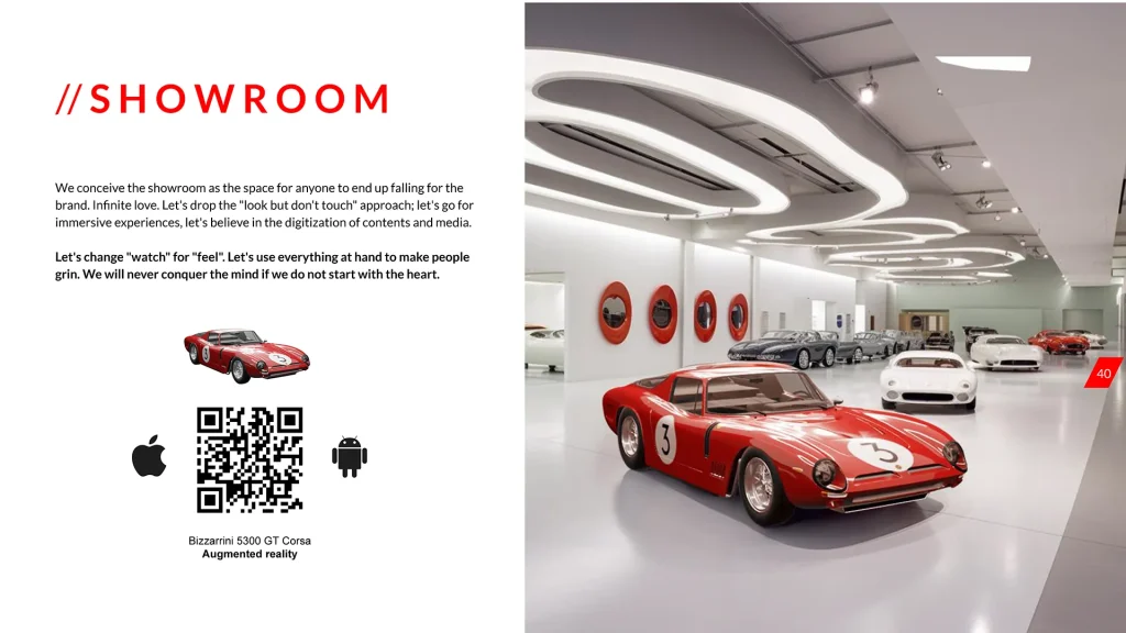 Showroom y realidad aumentada de coche Bizzarrini