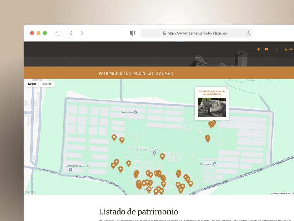 Mapa interactivo de los monumentos de Ciriego